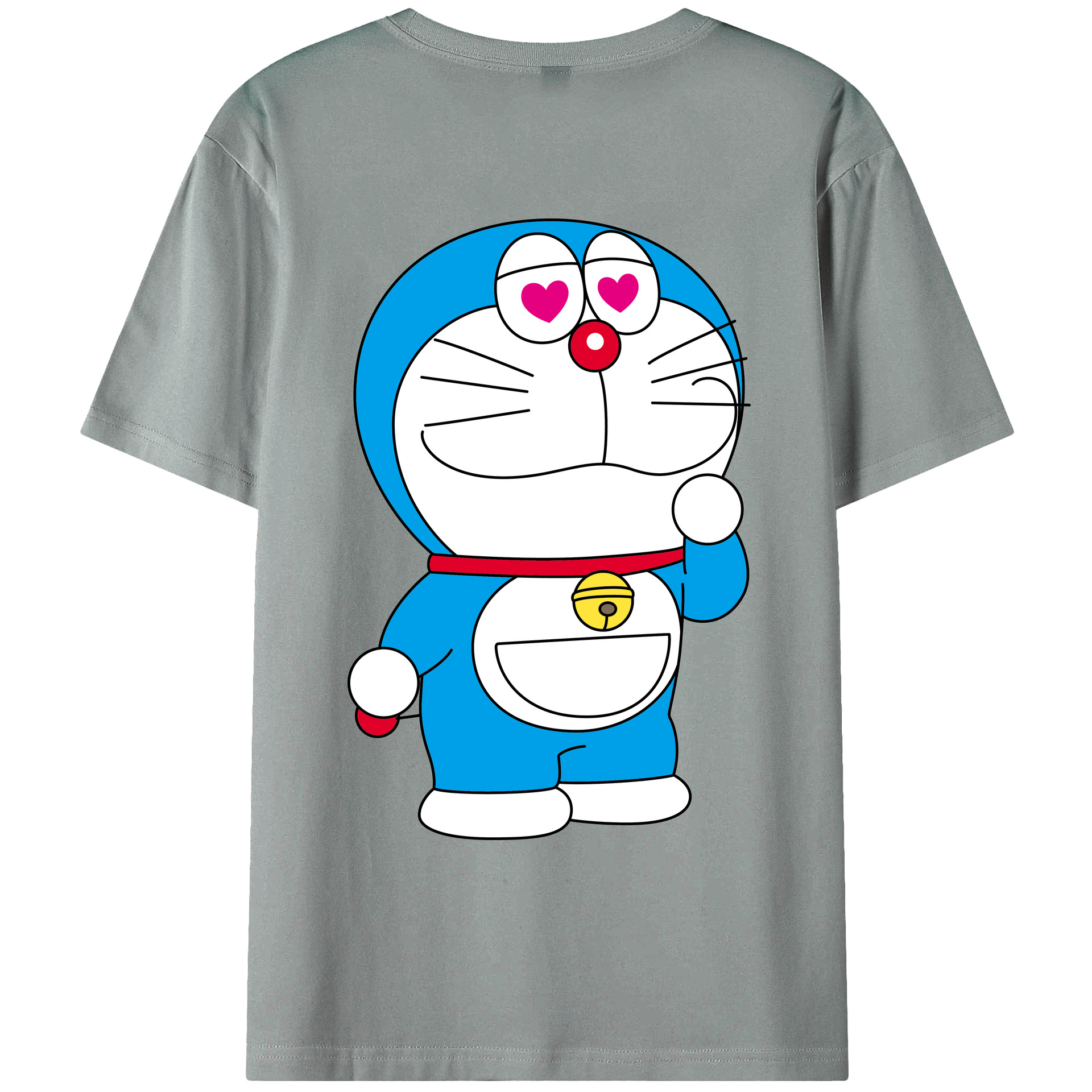 （画像用） ドラえもん Doraemon 綿100％ メンズ半袖Tシャツ（バックプリント） 通気性